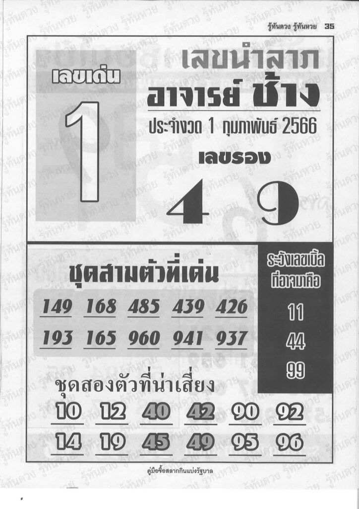 หวยอาจารย์ช้าง